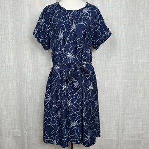 GAP Floral Dress Womens L Preppy Beachy Coastal Resort Office Country Club Work